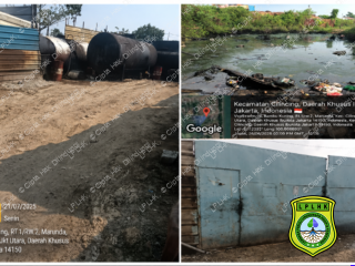 Diduga Terjadi Pencemaran Lingkungan, LPLHK Temukan Kubangan Diduga Tercemar Bekas Oli di Kawasan Marunda, Jakarta Utara