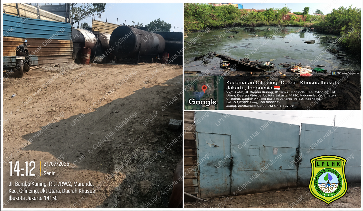 Diduga Terjadi Pencemaran Lingkungan, LPLHK Temukan Kubangan Diduga Tercemar Bekas Oli di Kawasan Marunda, Jakarta Utara